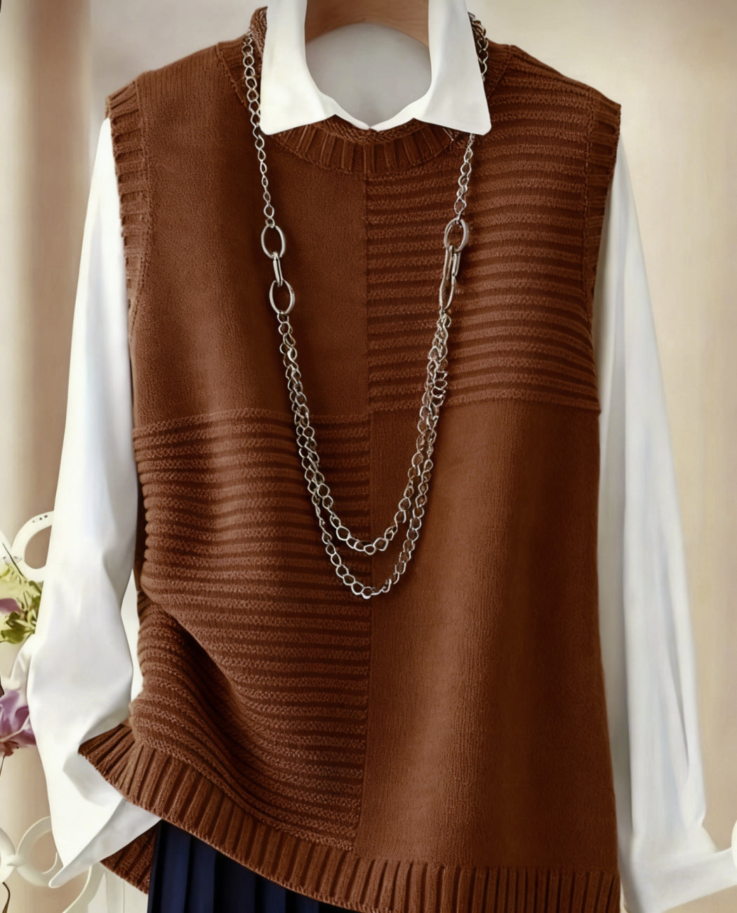 Womens Elegant Sleeveless Knitted Vest Top
