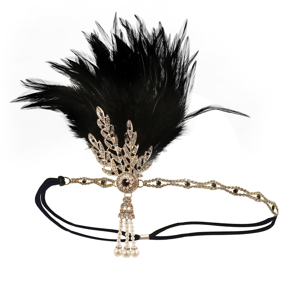 Masquerade Feather Headpiece Cross-Border Vintage Hair Band In European And American Style