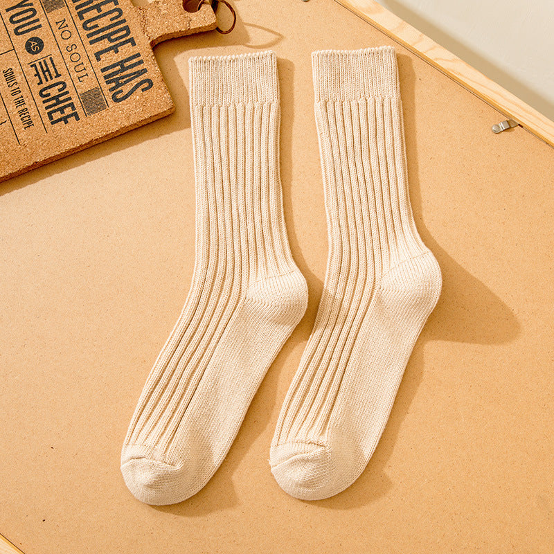 Double-needle Cotton Mid-calf Athletic Socks