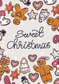 Merry Christmas Coloring Card: Cheaper and More Useful than a Card! (Sweet Christmas; Christmas Cookies; Gingerbread) Medium A5 - 5.83X8.27 - Paperback