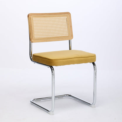 Mid Century Modern Dining Chairs Set of 2, Velvet Accent Chairs with Natural