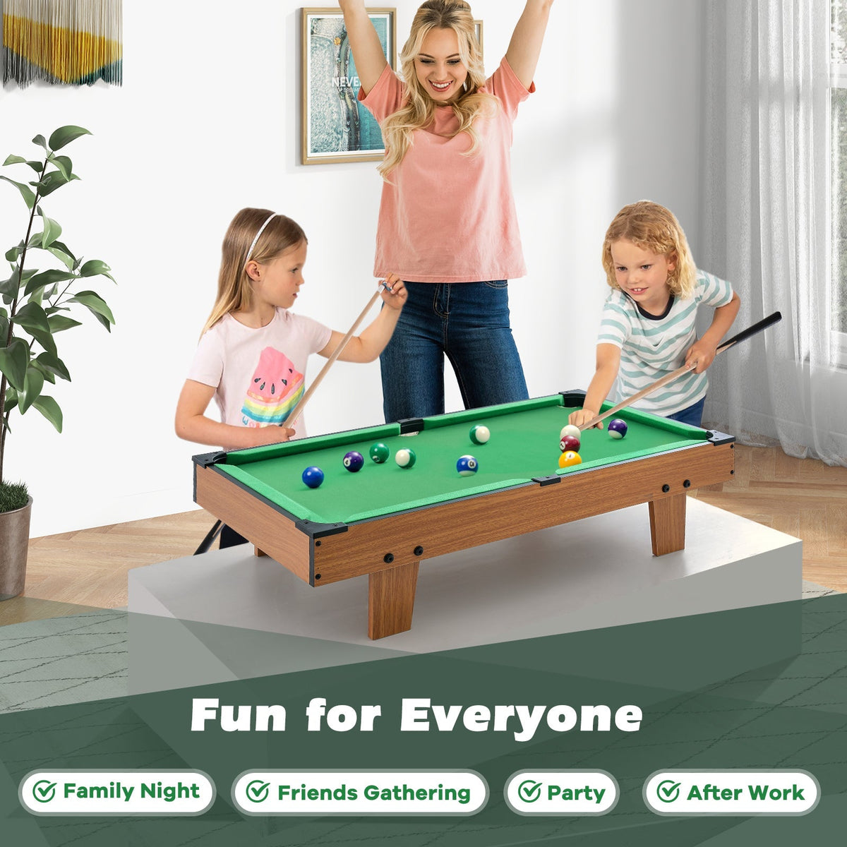 4-in-1 Combo Game Table Set Foosball Table with Billiards and Hockey