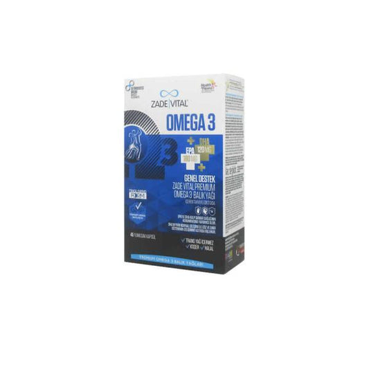 Zade Vital Premium Omega-3 Fish Oil - 45 Capsules: Heart & Brain Health, High EPA DHA - Supports Cardiovascular & Cognitive Function
