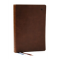Net Bible, Large Print Thinline with Cross References, Brown Leathersoft, Comfort Print, (Thumb Indexed) - Imitation Leather