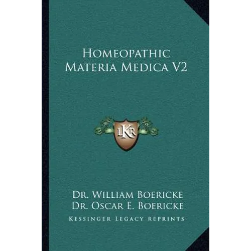 Homeopathic Materia Medica V2 - Paperback