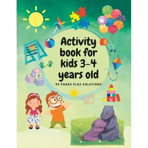 Activity Book For 3-4 Year Olds: Colouring pages, Maze, Learn to draw, Connect the dots - Paperback