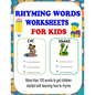 Rhyming Words Worksheets: Rhyming Words Activities For Kids, Learn How To Rhyme With This Rhyming Workbooks For Kindergarten, Preschoolers And 1st Gra - Paperback