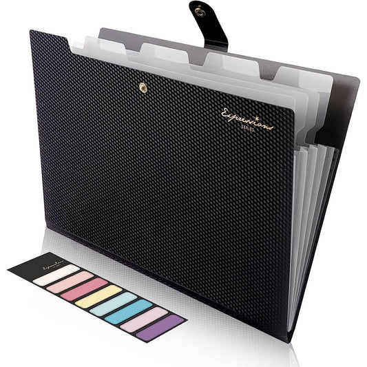 5 Pocket Folder with Labels, Letter Size Expanding File Folder Organizer