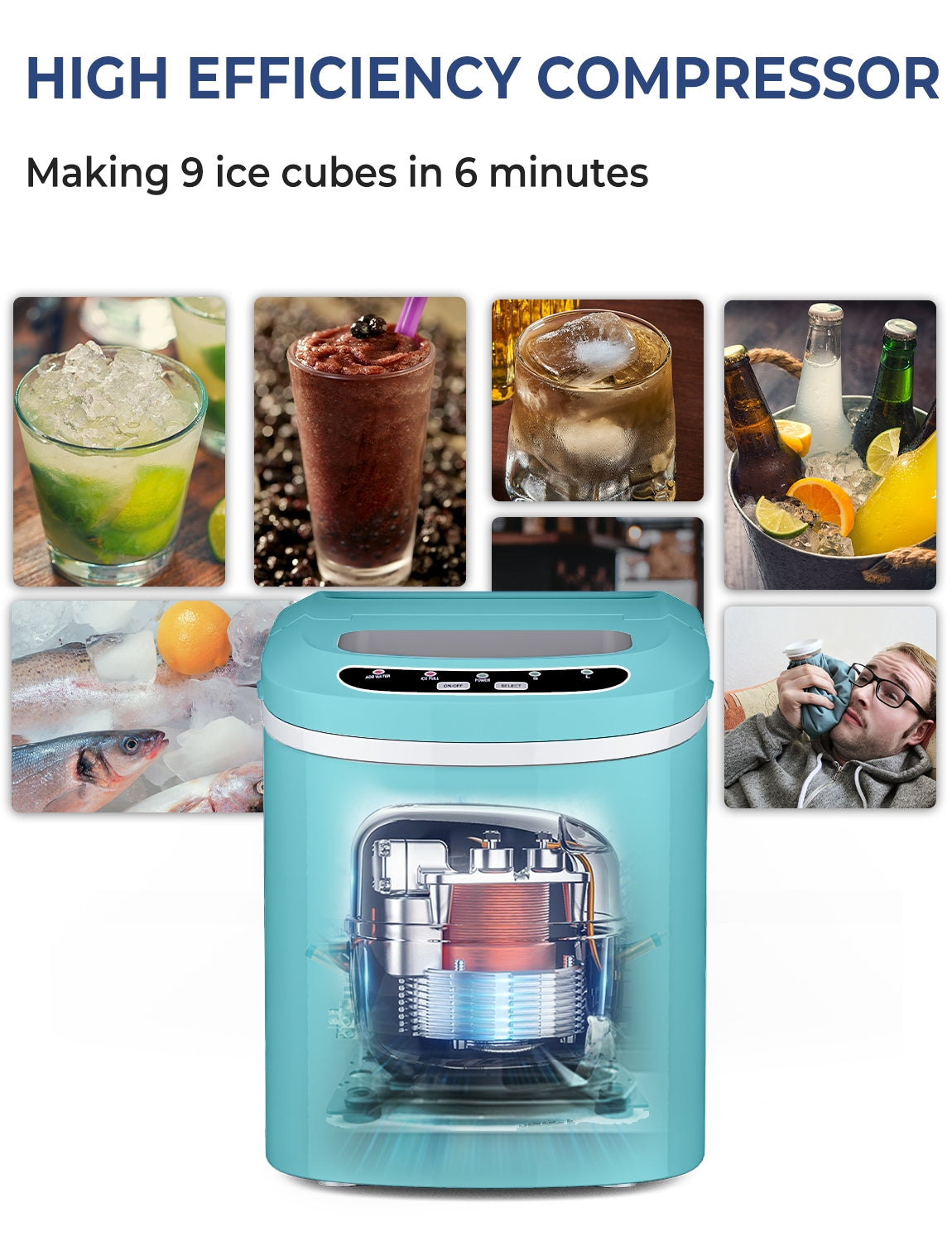 Mini Portable Compact Electric Ice Maker Machine