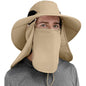 50+ Sun Protection Cap Wide Brim Fishing Hat with Face & Neck Flap