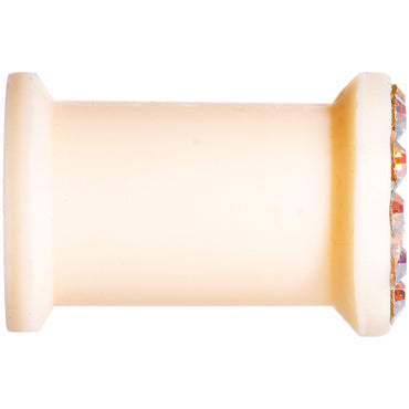 2G Aurora Gem Flexible Peach Silicone Double Flare Tunnel Plug Set