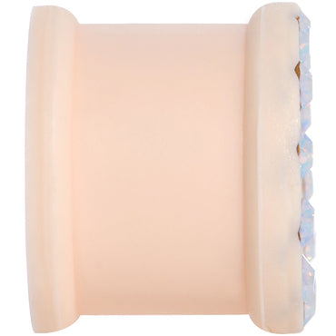 9/16 Aurora Gem Peach Silicone Double Flare Tunnel