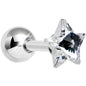18G 1/4 Crystalline Gem Gleaming Star Tragus Cartilage Earring