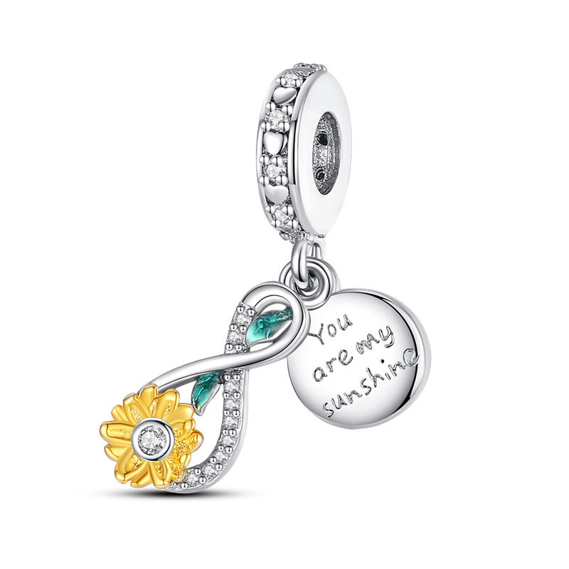 Sunflower-shaped Copper Bead Pendant Bracelet Accessory