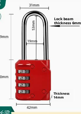 Mechanical combination lock-medium-black