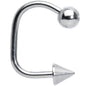 14G 1/2 Surgical Steel Ball Cone Lippy Loop Labret
