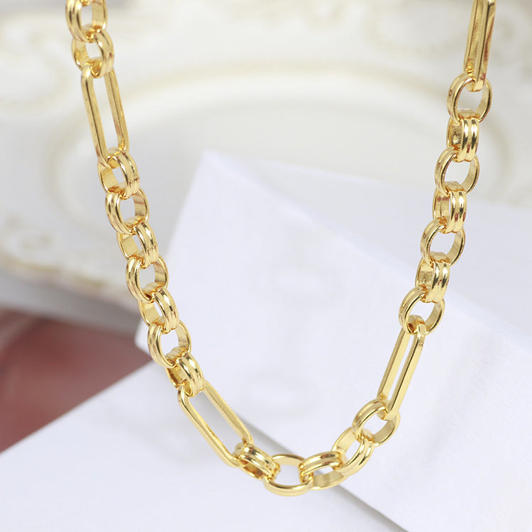 Personalized Simple Splicing Chain Metal Texture Bare Chain Necklace