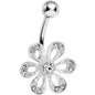 Crystalline Gem Sparkling Spring Flower Belly Ring