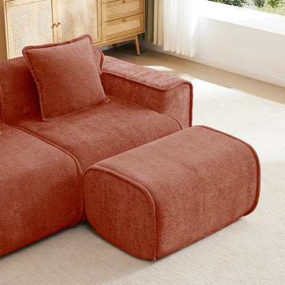 Harrison Ottoman Velvet - Red