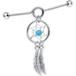 14G Faux Turquoise Southwest Dreamcatcher Dangle Project Bar 38mm