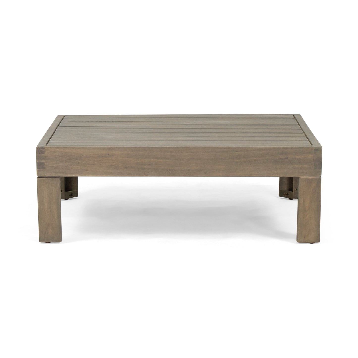 Outdoor Sectional Set Acacia Wood White V-Shape 4 Piece 600 LB