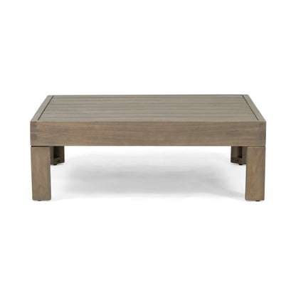 Outdoor Sectional Set Acacia Wood White V-Shape 4 Piece 600 LB
