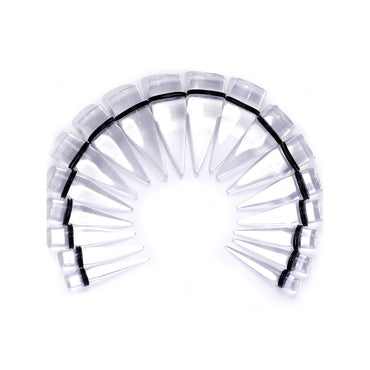 00G to 1 inch 18 Piece Clear Acrylic Ear Stretching Taper Kit