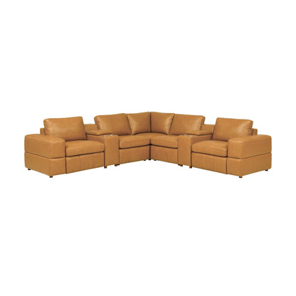 Upholstered Large Arms Sectional With Recliner Seats