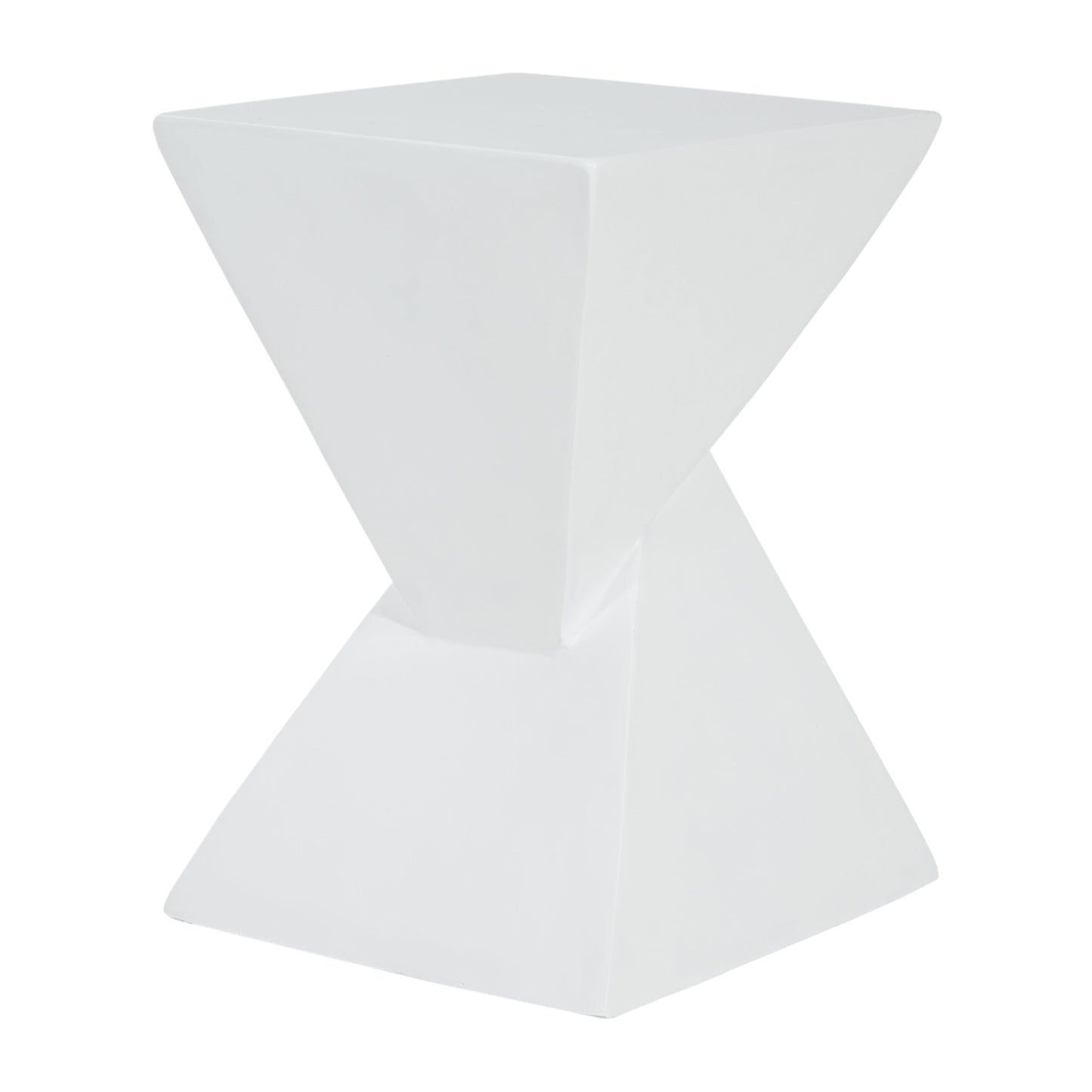 MGO X Design Side Table, White, Indoor Outdoor, 18 in H, 12.5 in Square Base