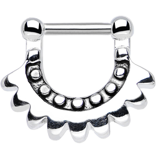 16G 1/4 Stainless Steel Aztec Moon Septum Clicker