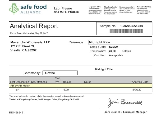 Mavericks Low Acid Coffee - Midnight Ride Blend - Organic and Non-GM0 (Coffee Ground) 16 oz - Bold and Smooth Dark Roast with 90% Less Acid - Safe for GERD and Keto Diets