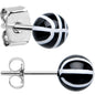 Black Acrylic Double Dribble Basketball Stud Earrings