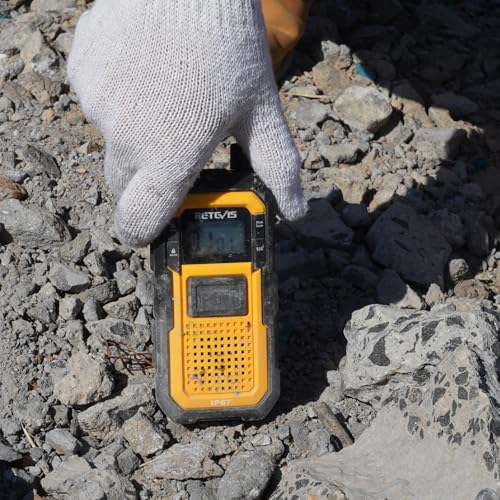Retevis RB48 Waterproof Walkie Talkies, Heavy Duty Two Way Radio, Advanced Triple Proof, Vibration Call, USB-C, SOS,2000mAh, NOAA, 2 Way Radio(2 Pack) Yellow