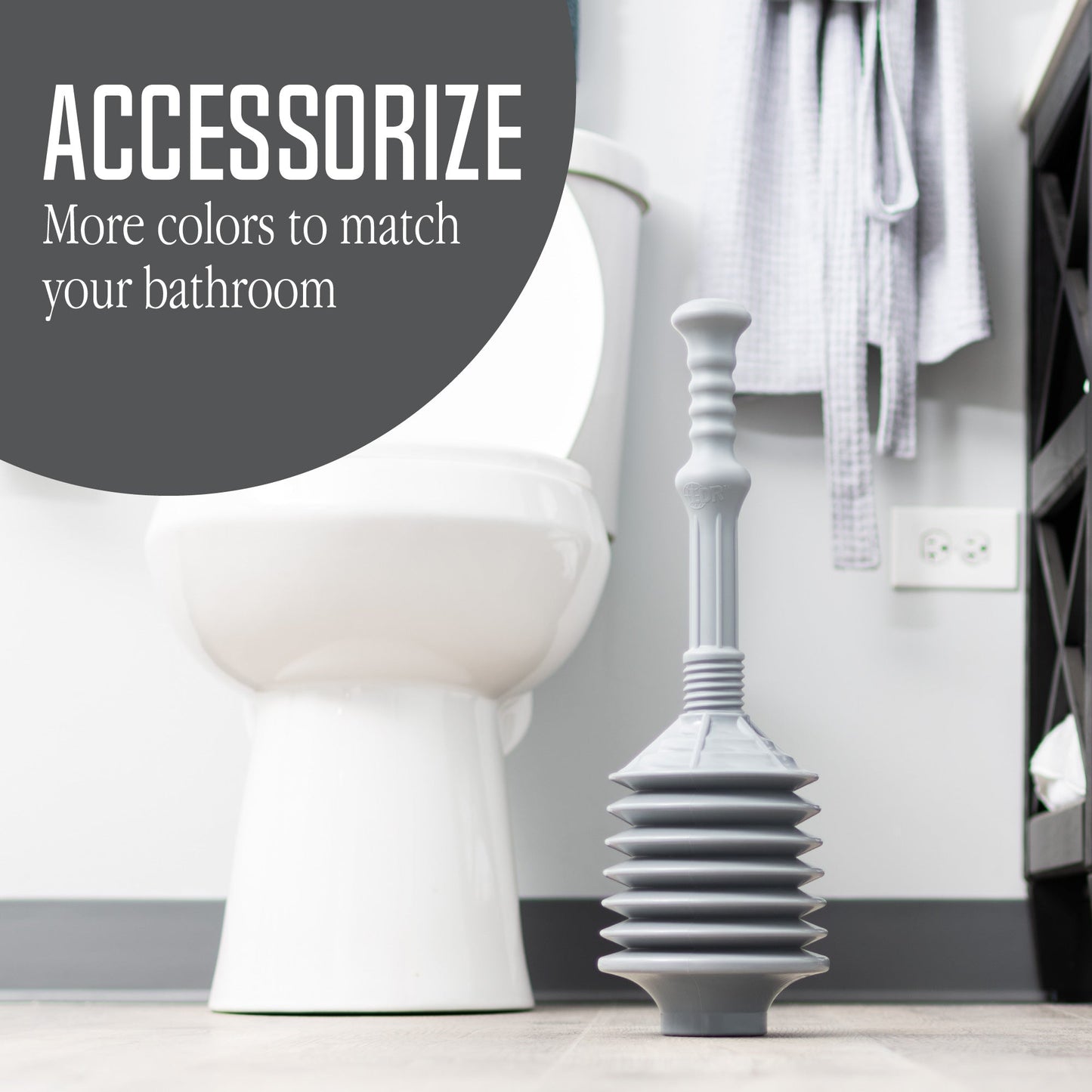 Bellows Accordion Toilet Plunger (Grey)