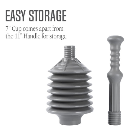Bellows Accordion Toilet Plunger (Grey)