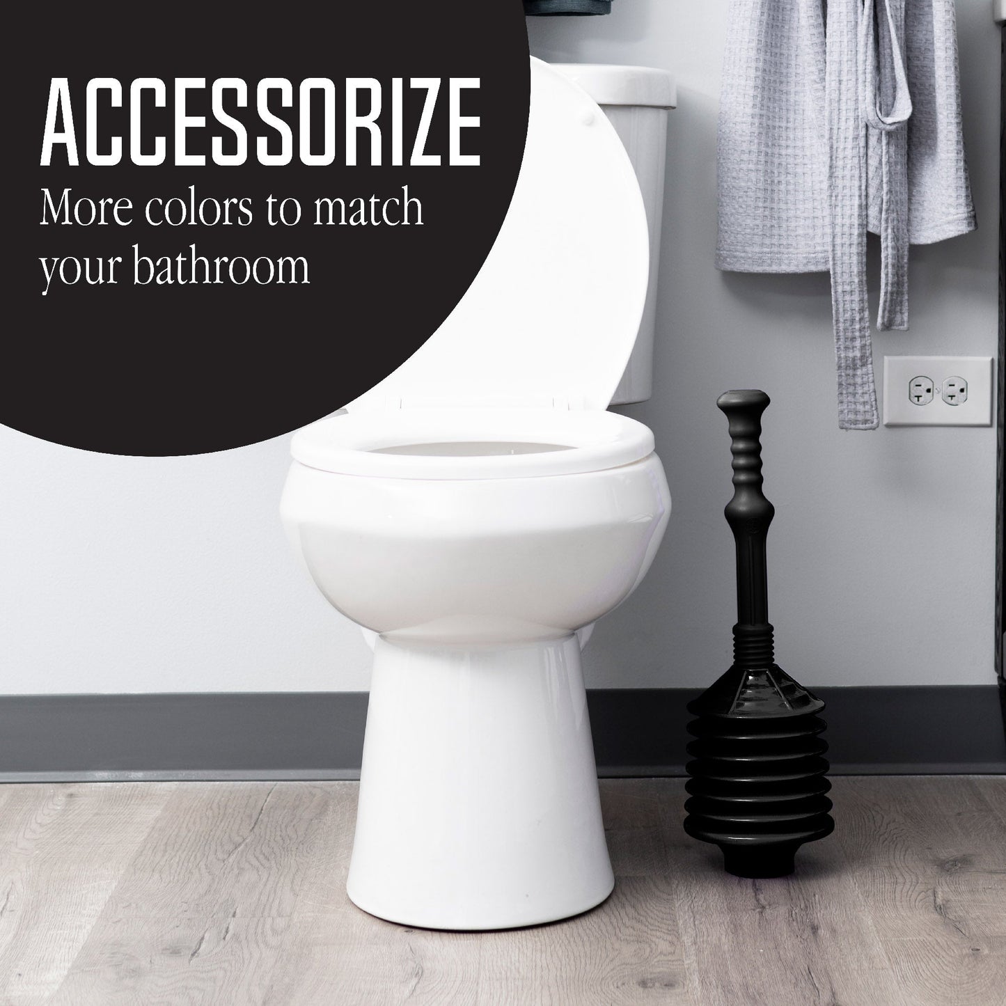 Bellows Accordion Toilet Plunger (Black)