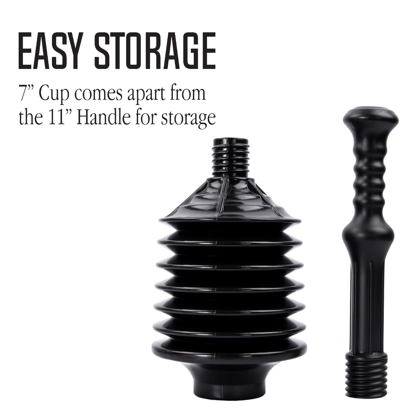 Bellows Accordion Toilet Plunger (Black)