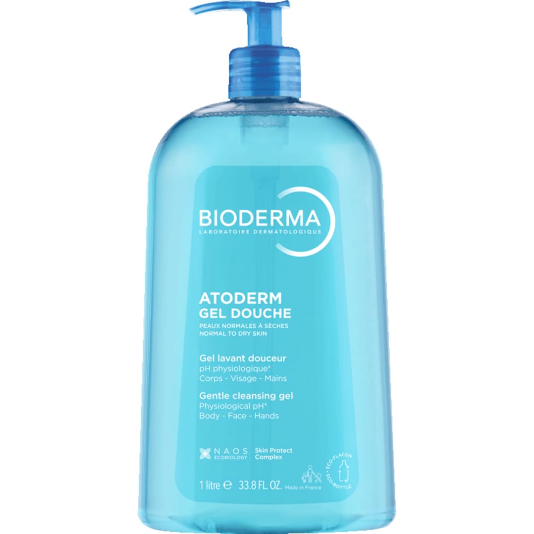 Bioderma Atoderm Shower Gel 1000ml - Moisturizing, Dermatologically Tested, Paraben-Free for Sensitive Skin
