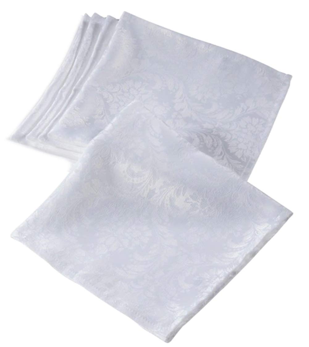 Fennco Styles Holiday Elegant Damask White Table Linen Collection Tablecloth