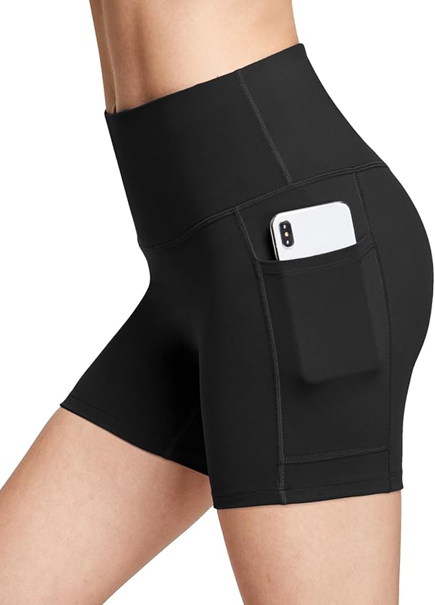 baleaf Women's 8"/ 5"/ 3" Biker Shorts High Waist Yoga Workout Gym Running Volleyball Spandex Shorts with Pockets