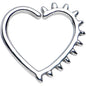 16G 3/8 Spiked Heart Closure Daith Cartilage Tragus Earring