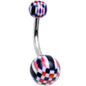 Red White Black Acrylic Sweet Candy Belly Ring