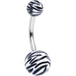 Black and White Stripes of the Zebra Belly Ring