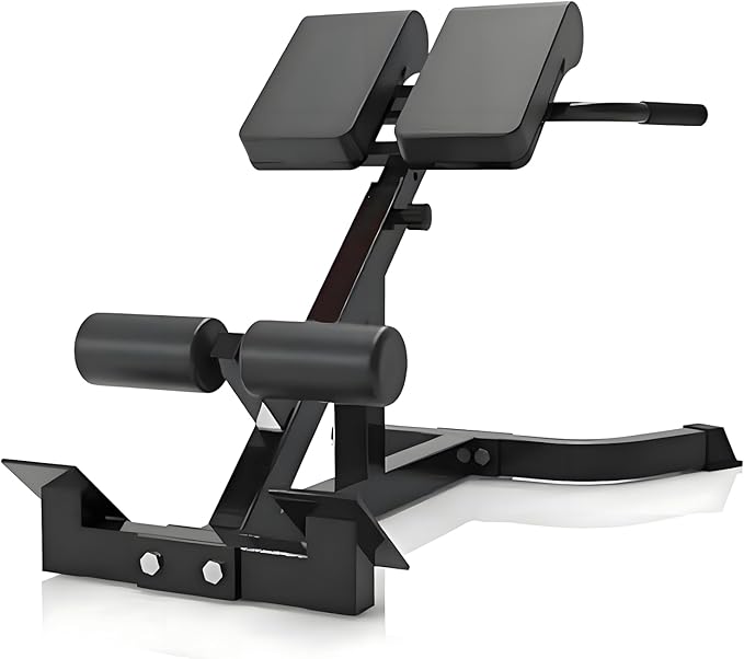 Roman Chair Hyperextension Bench - Adjustable Back Extension Machine for Home Gym, Core & Lower Back Workout, 250lbs Weight Capacity, Heavy Duty Steel Frame