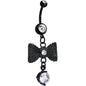 Clear Gem Going to a Formal Black Bow Tie Dangle Belly Ring