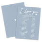 MBYHP I Love You Bridal Shower Game Cards 30 Pcs Blue Wedding Party