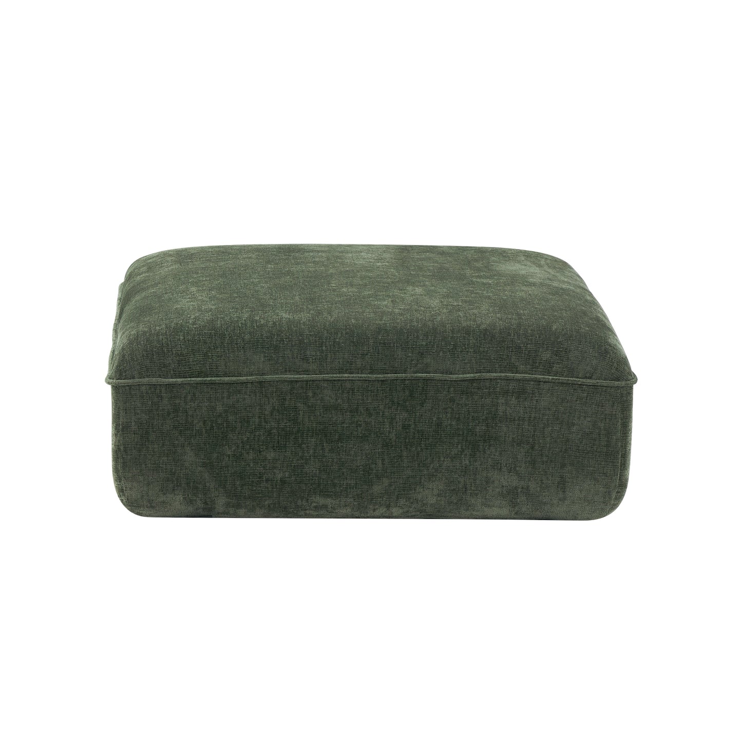 Sectional Sofa L-Shape Deep Seat Polyester Green 4 Seat 121 In