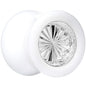 White Acrylic Silver Flashy Tire Rim Saddle Plug 2G to 20mm