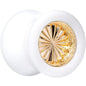 White Acrylic Gold Flashy Tire Rim Saddle Plug 2G to 20mm