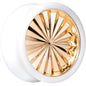 White Acrylic Gold Flashy Tire Rim Saddle Plug 2G to 20mm